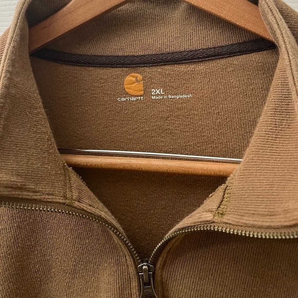 Carhartt Tan/Light Brown 3/4 zip knit sweatshirt Size 2XL - Picture 5 of 7